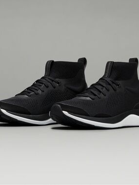lululemon Black Chargefeel Mid High-Top Knit Training Sneakers